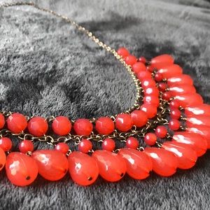 Orange beaded statement necklace!